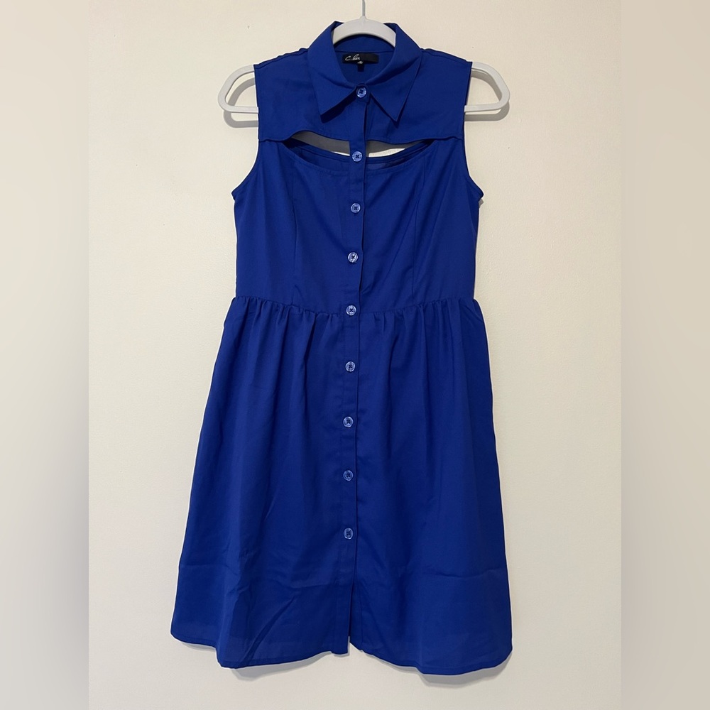 ModCloth Blue Button- Up Dress
